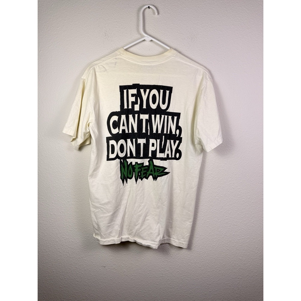 Vintage 90s No Fear T-Shirt If You Can't‎ Win Don't Play Slogan Logo Men's Sz L